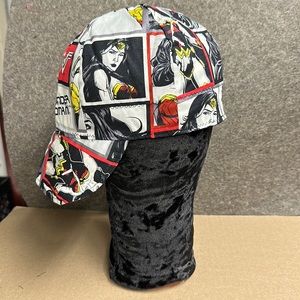 Welding Cap, cotton, lined, padded flap, deep cap, Reversible